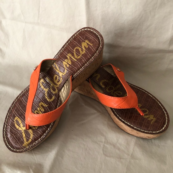 Sam Edelman orange wedges size 9 - Picture 4 of 6